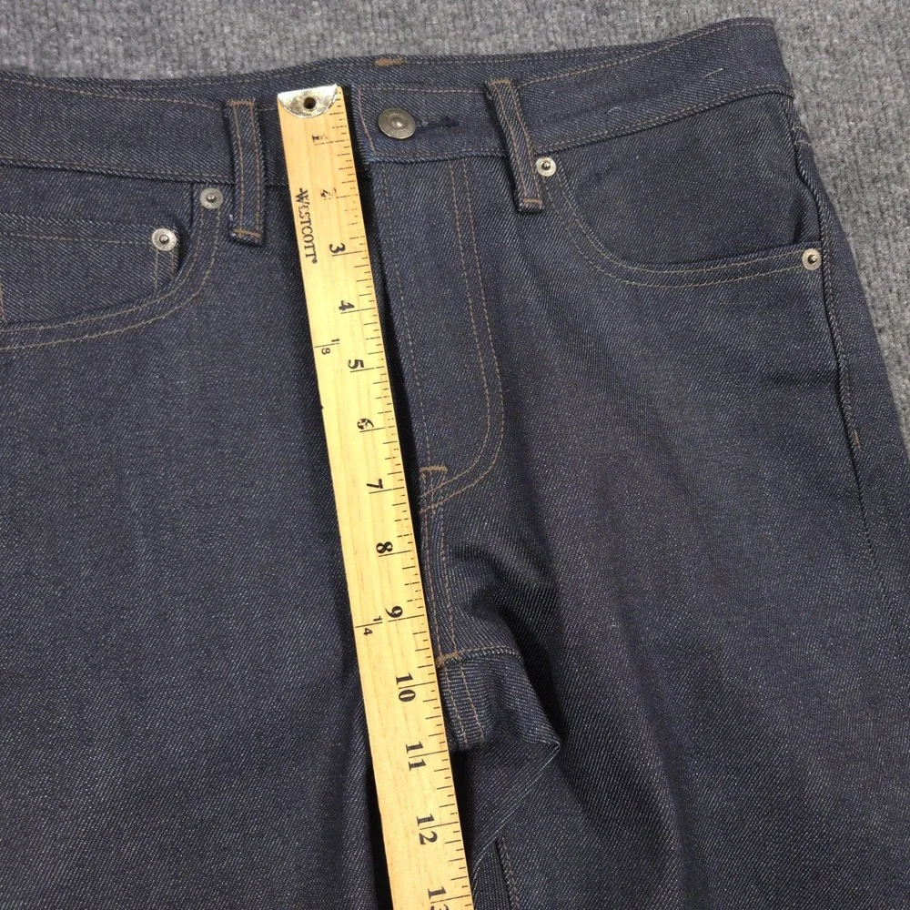 Uniqlo Jeans Mens 29X34 Blue Stretch Selvedge Slim Straight Kaihara Japan Denim